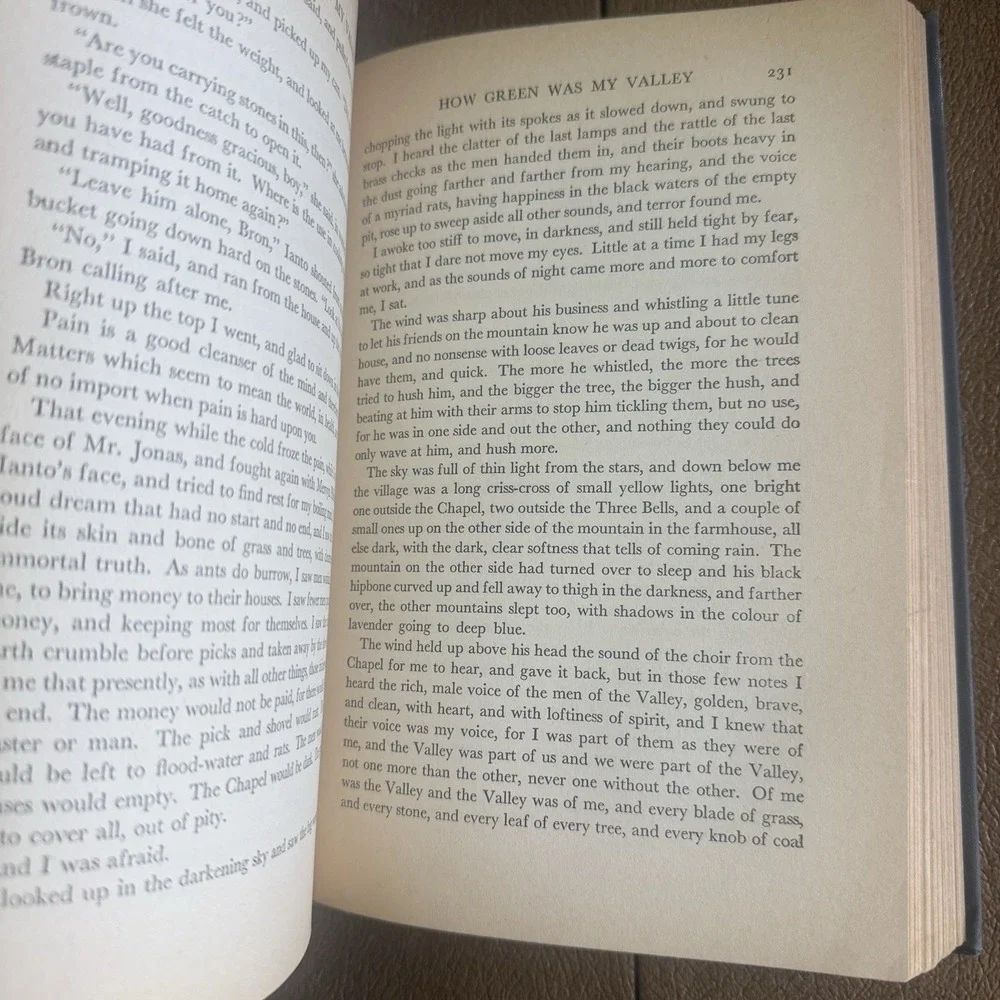 How Green Was My Valley by Richard Llewellyn 1940 Hardcover Vintage Blue